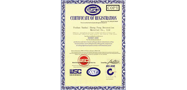国际标准认证证书(英文)